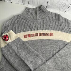 RARE! Ecko unltd Gray Playboy Sweater Turtleneck Hologram VTG Y2K XL Skiing